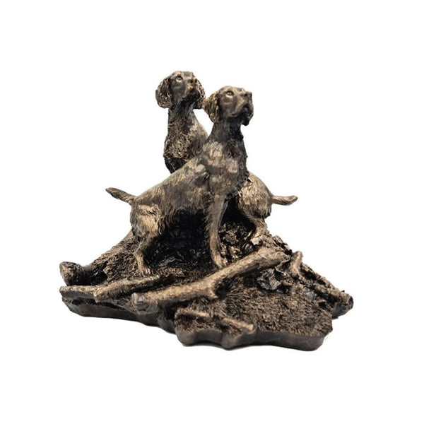 Patina Bronze Sculpture - Pair of Springer Spaniels