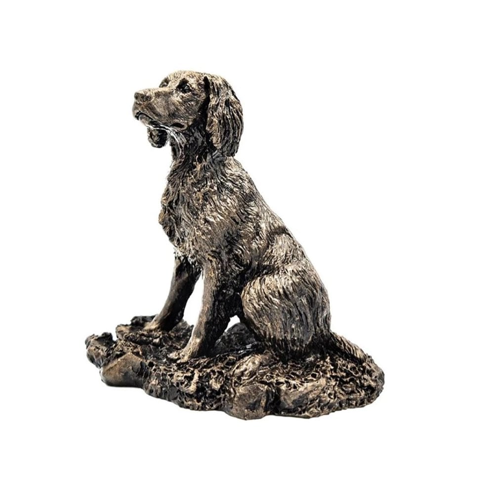 Patina Bronze Sculpture - Spaniel Sitting