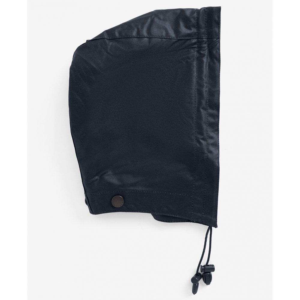 Waxed Cotton Plain Hood in Navy