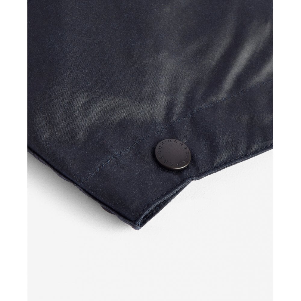 Waxed Cotton Plain Hood in Navy