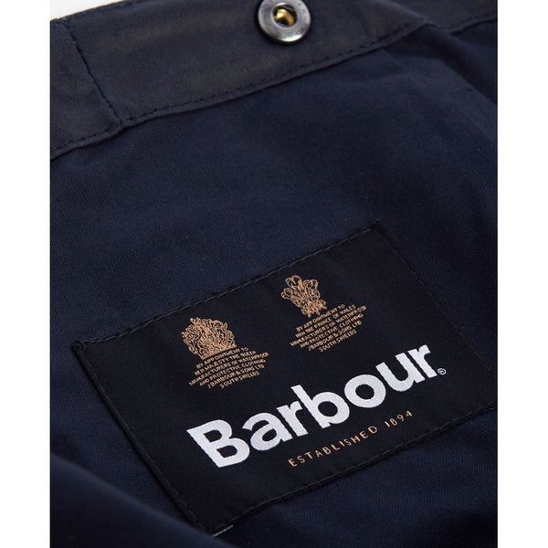Waxed Cotton Plain Hood in Navy
