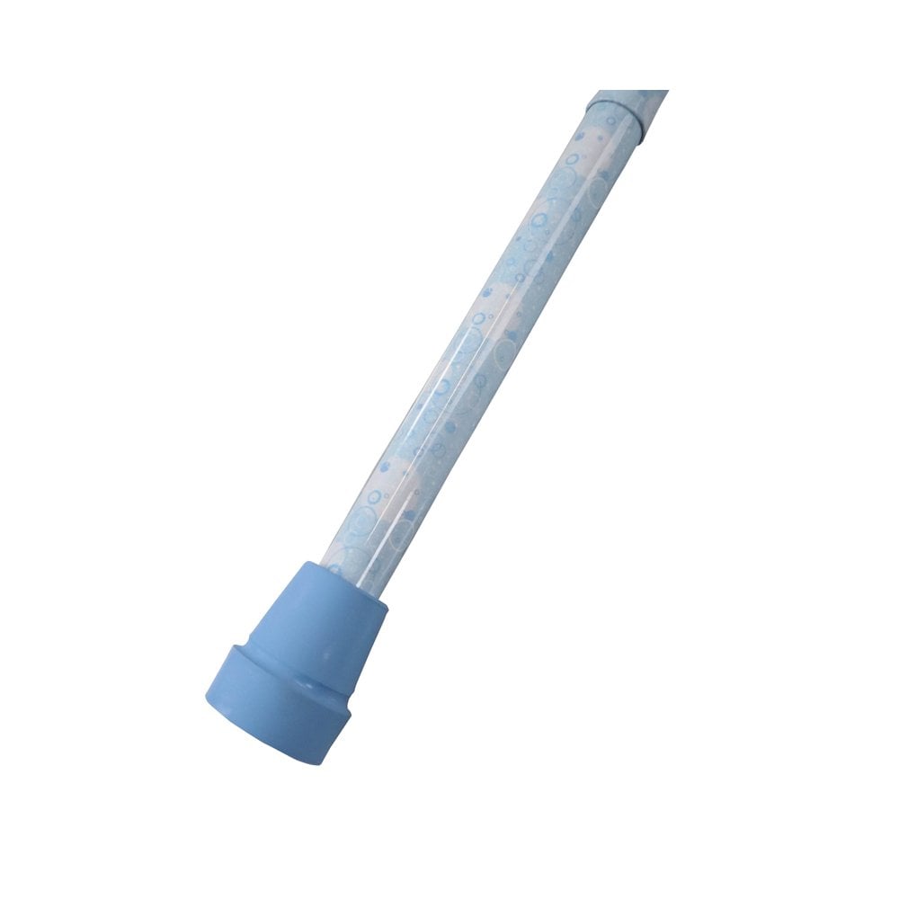 Folding Stick with Ergonomic Gel-Handle in Blue Circles Pattern