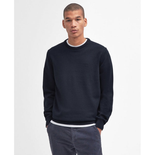 Pima Cotton Crew Neck Jumper in Navy