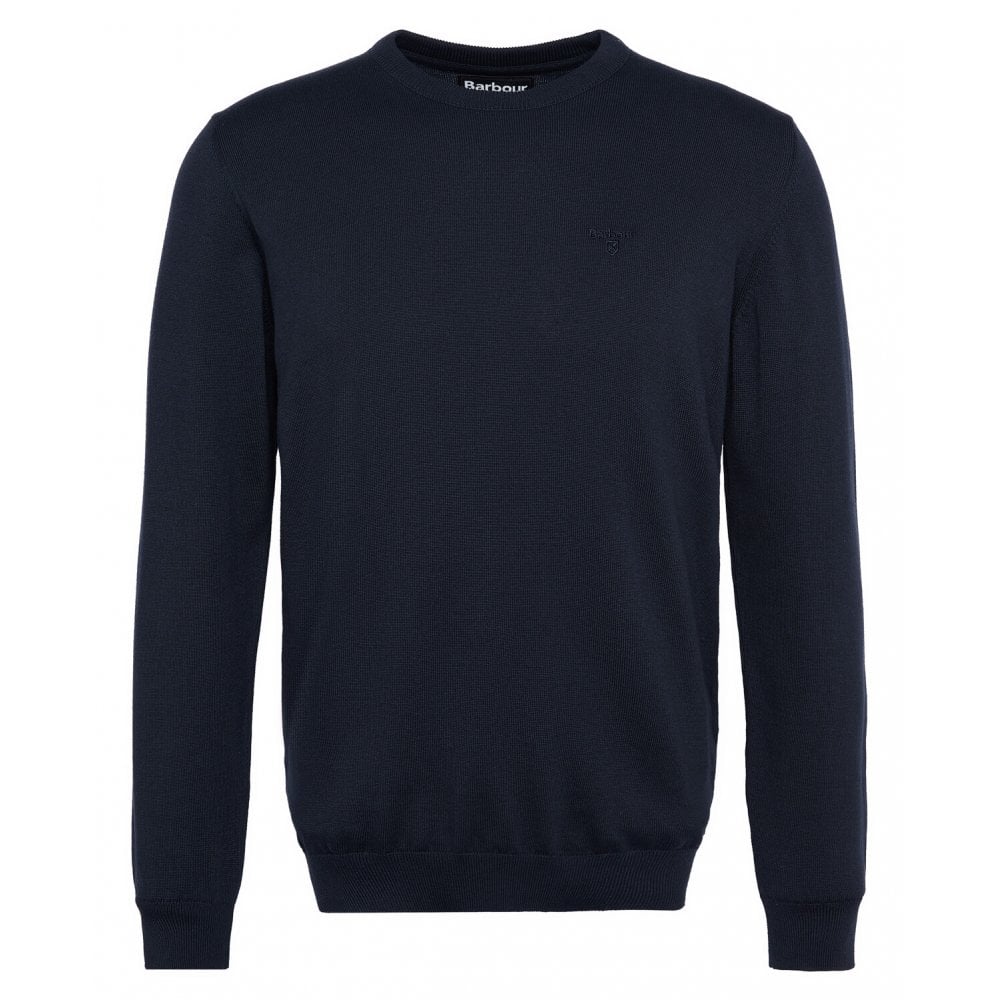Pima Cotton Crew Neck Jumper in Navy