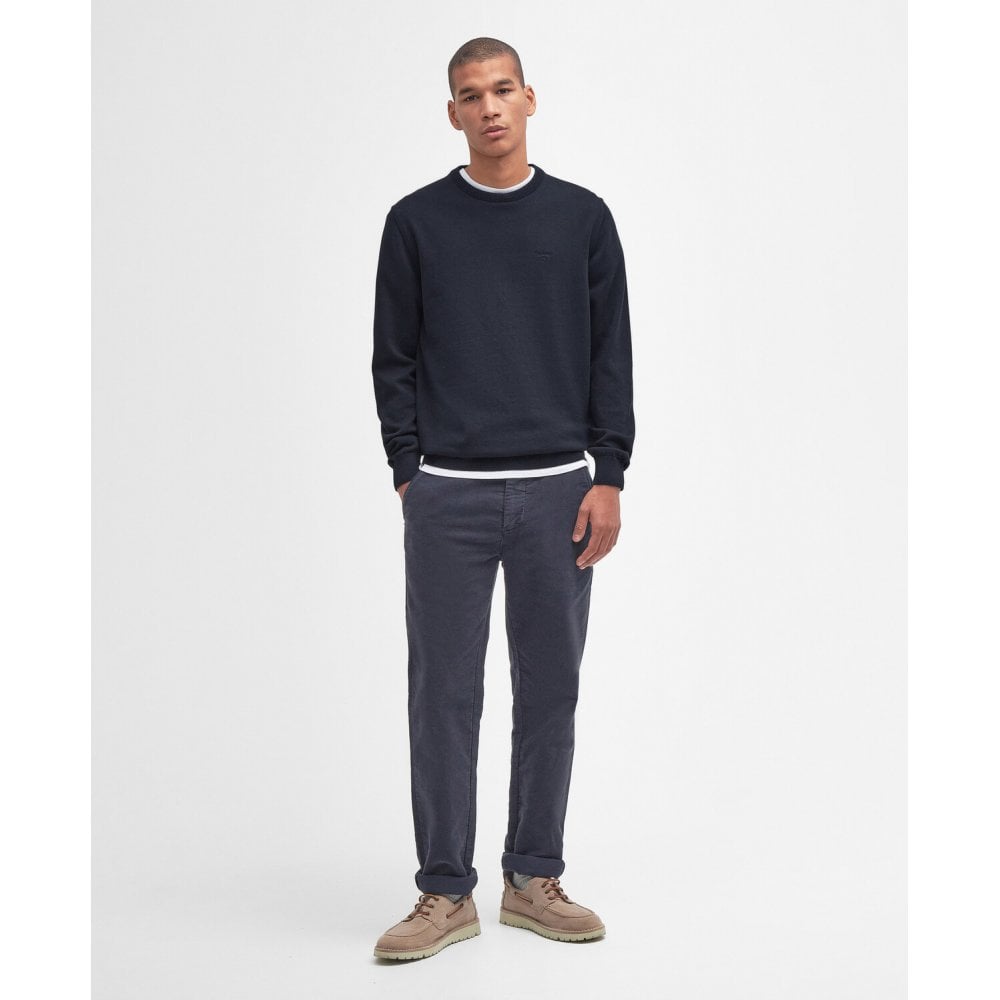 Pima Cotton Crew Neck Jumper in Navy