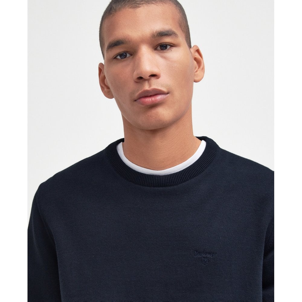 Pima Cotton Crew Neck Jumper in Navy