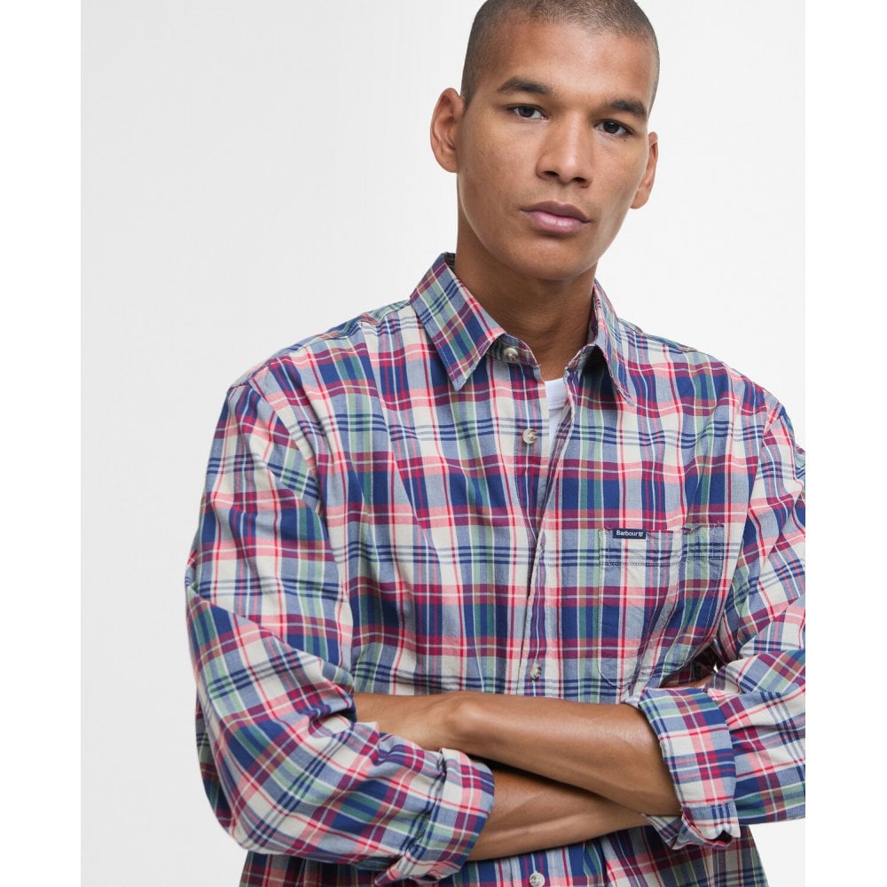 Clifton Madras Relaxed Fit Shirt -  Red