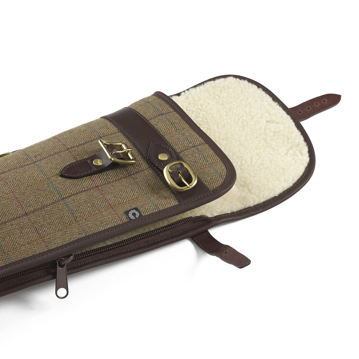 Helmsley Burgundy Tweed Shotgun Slip with Flap & Zip