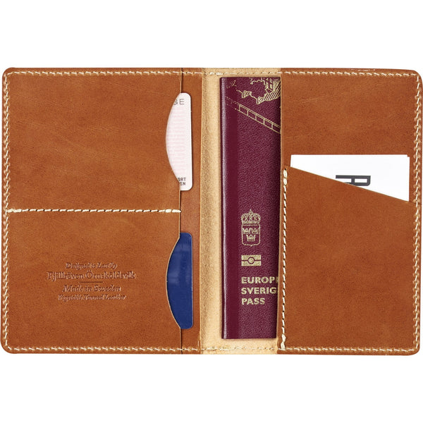Leather Passport Cover - Cognac