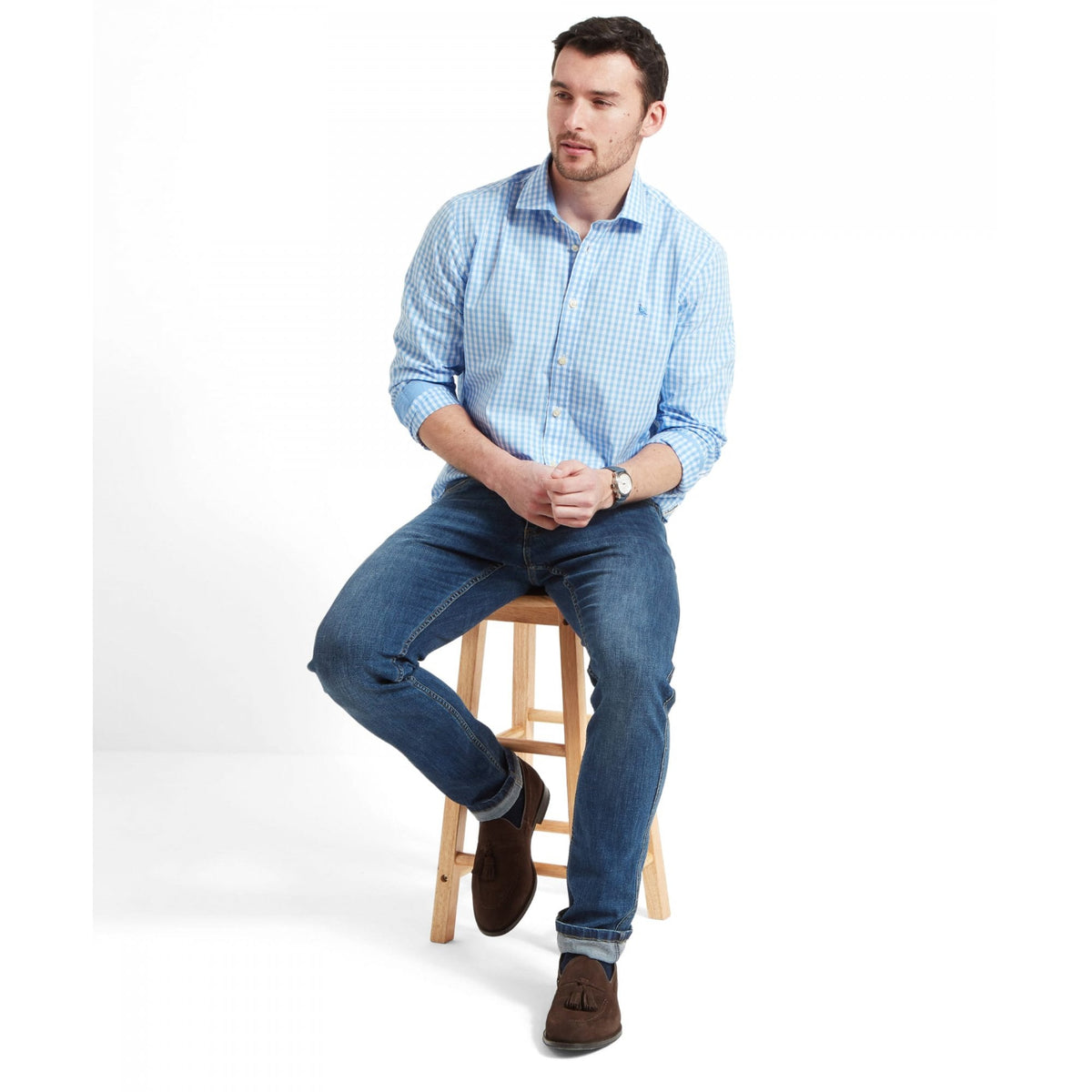 Thorpeness Tailored Shirt - Blue Check