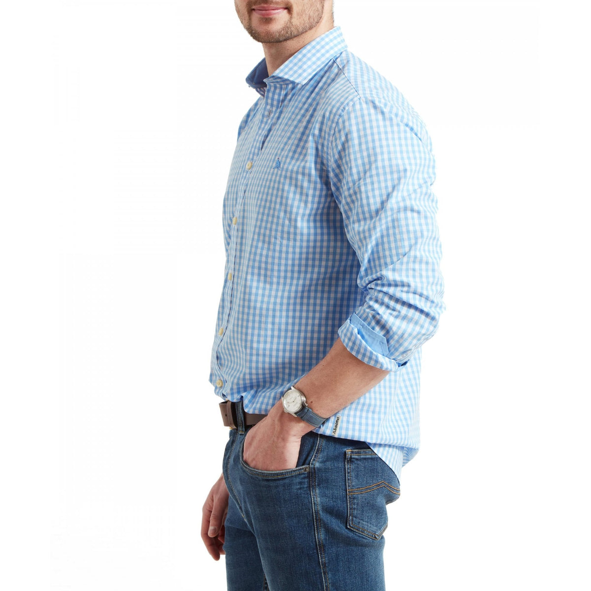 Thorpeness Tailored Shirt - Blue Check