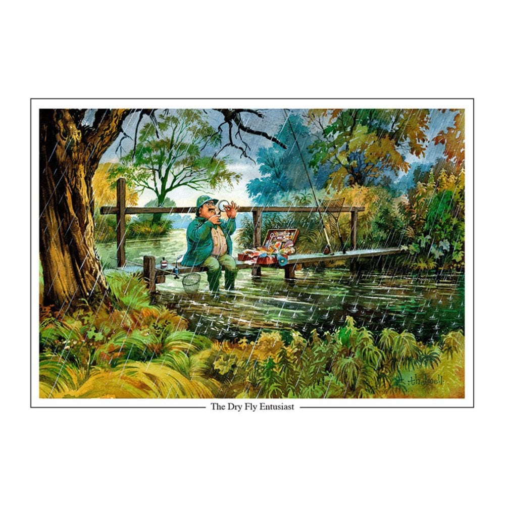The Dry Fly Enthusiast by Norman Thelwell Greeting Card