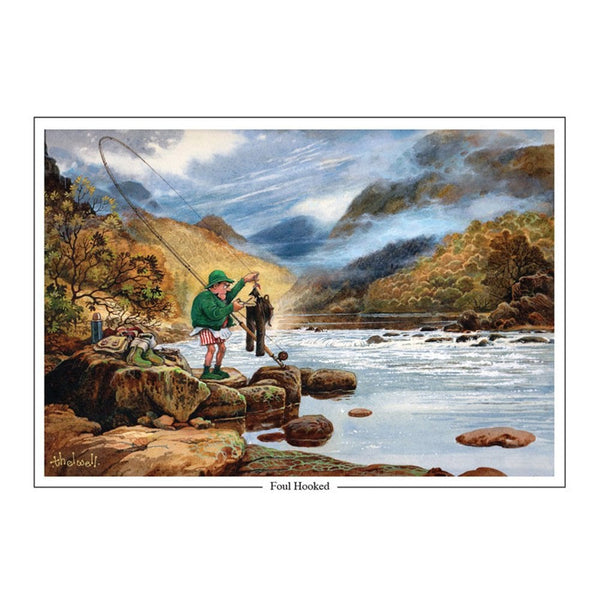Foul Hooked by Norman Thelwell Greeting Card