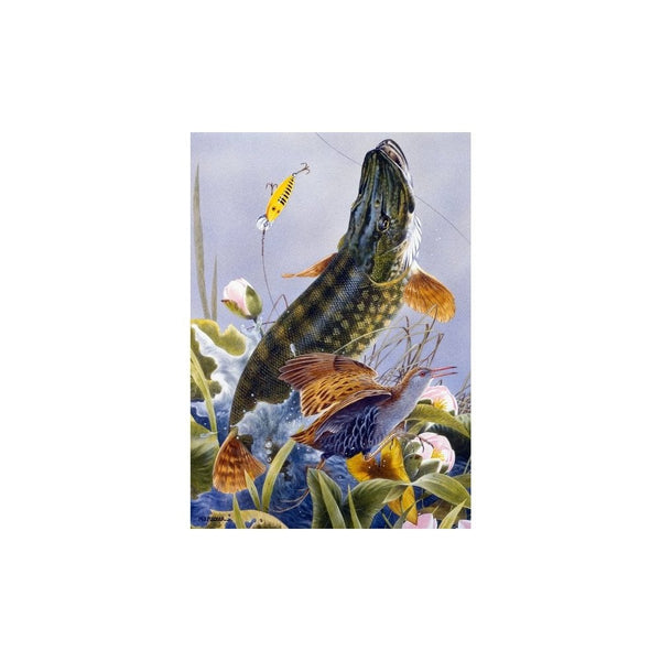 Pike & Water Rail by Maurice Pledger Greeting Card