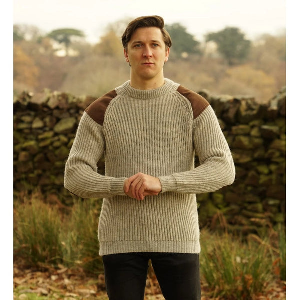 British Wool Shooting Jumper - Light Grey