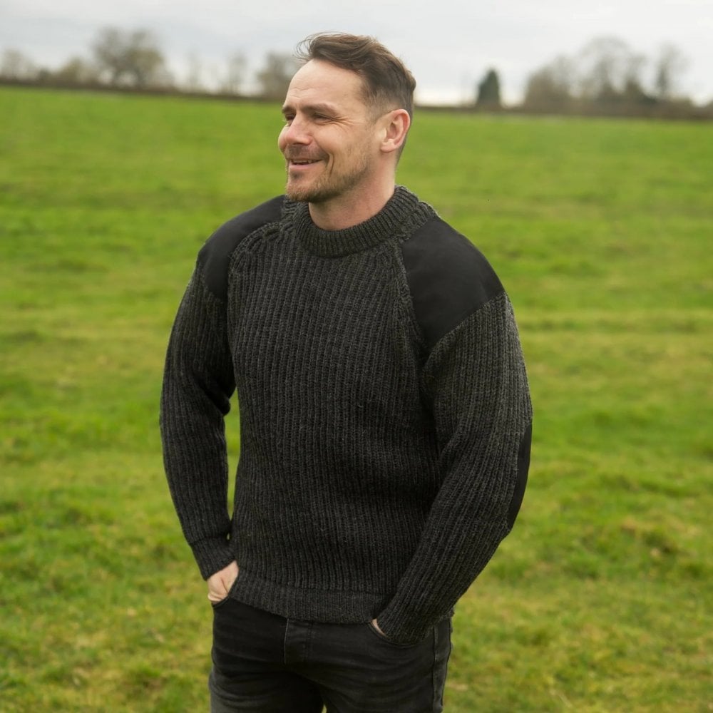 British Wool Shooting Jumper - Charcoal
