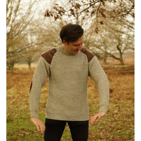 British Wool Shooting Jumper - Light Grey
