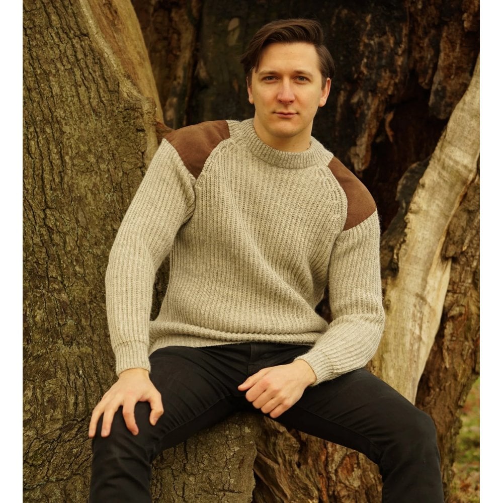 British Wool Shooting Jumper - Light Grey