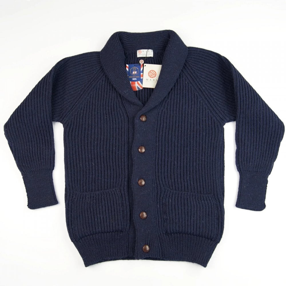 British Wool Cardigan - William - Navy