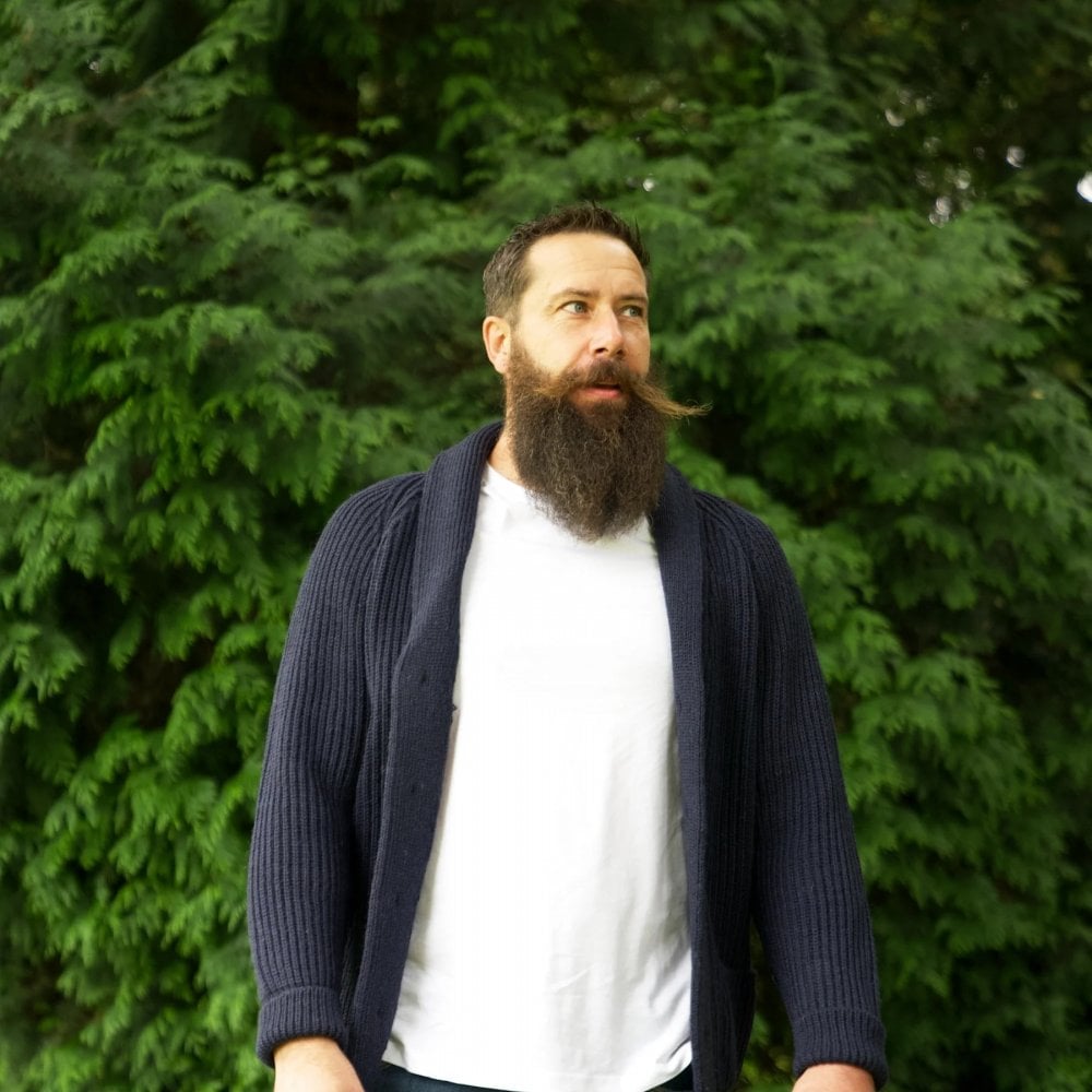 British Wool Cardigan - William - Navy