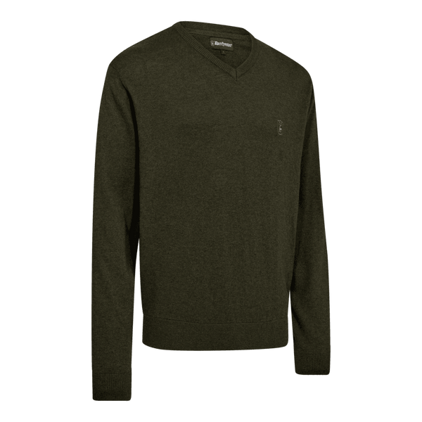 Harrington V-neck Knit - Forest Ember Melange