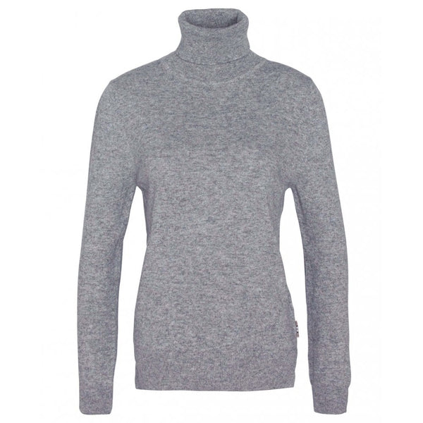 Pendle Roll Collar Knitted Jumper - Grey Marl/Hessian Tartan