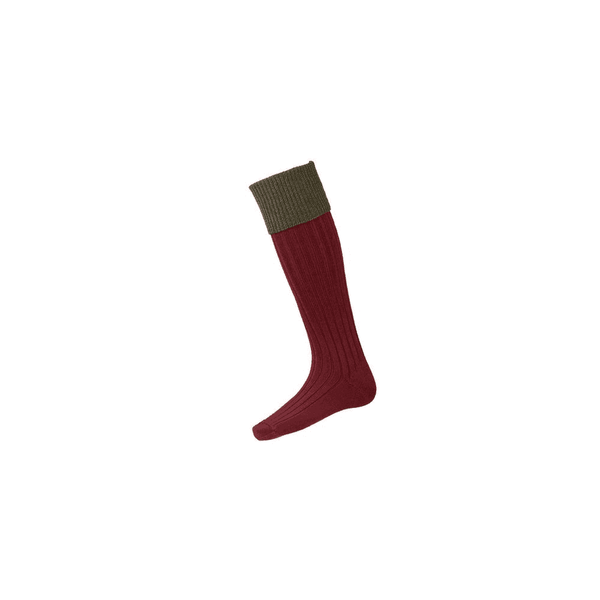 Lomond Socks -Grouse- Burgundy/Spruce