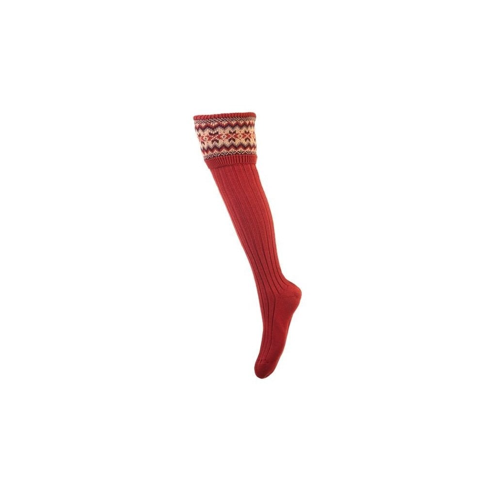 Lady Fairisle Socks - Chestnut