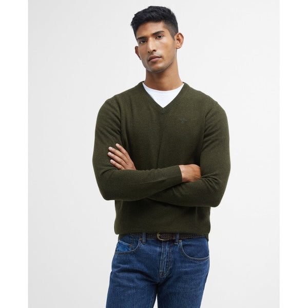 Essential Lambswool V Neck Sweater - Seaweed