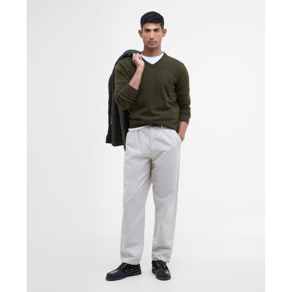 Essential Lambswool V Neck Sweater - Seaweed