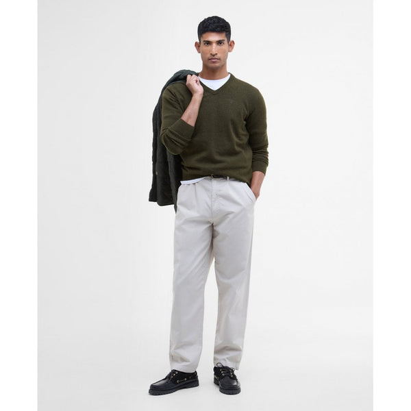 Essential Lambswool V Neck Sweater - Seaweed