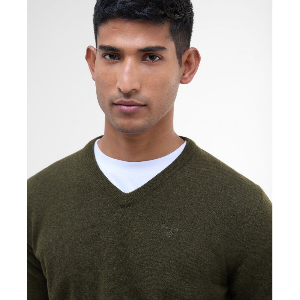 Essential Lambswool V Neck Sweater - Seaweed