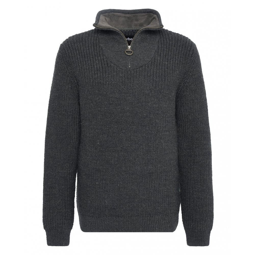 New Tyne Zip Neck Sweater in Olive