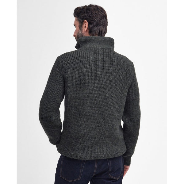 New Tyne Zip Neck Sweater in Olive