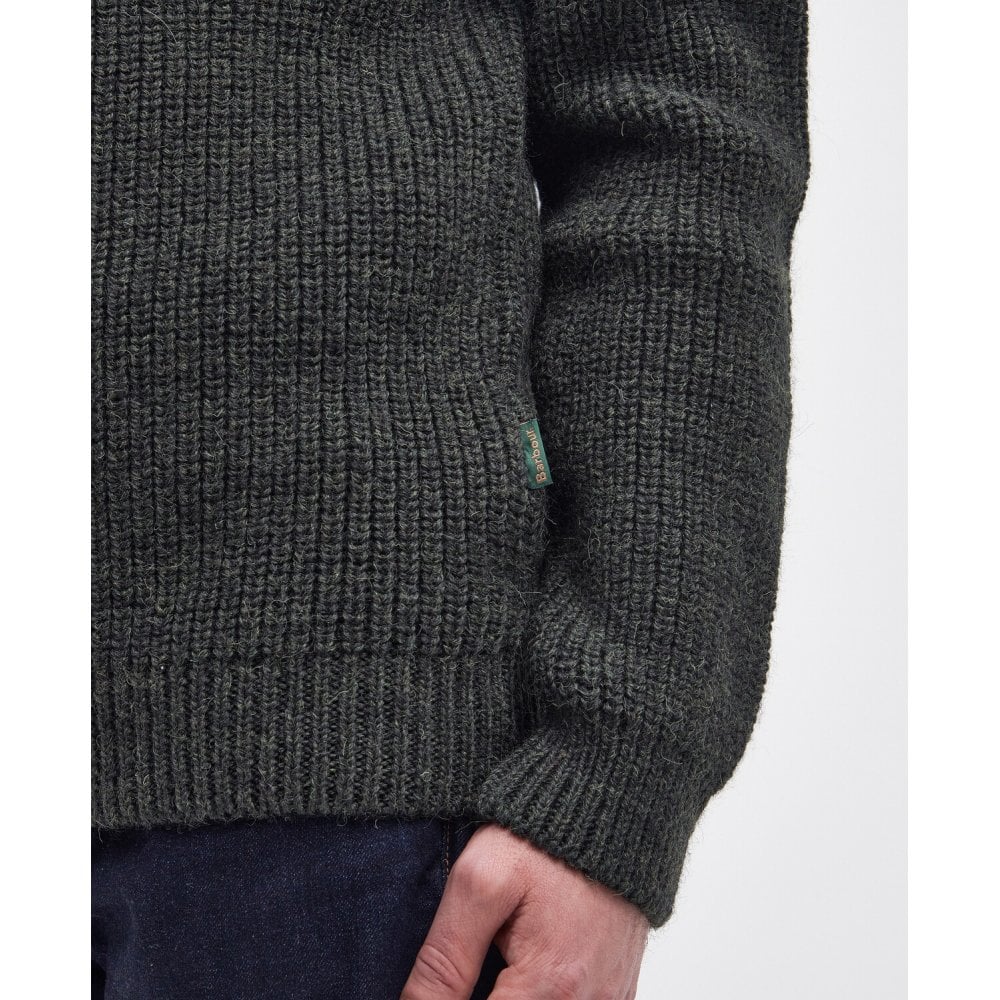New Tyne Zip Neck Sweater in Olive