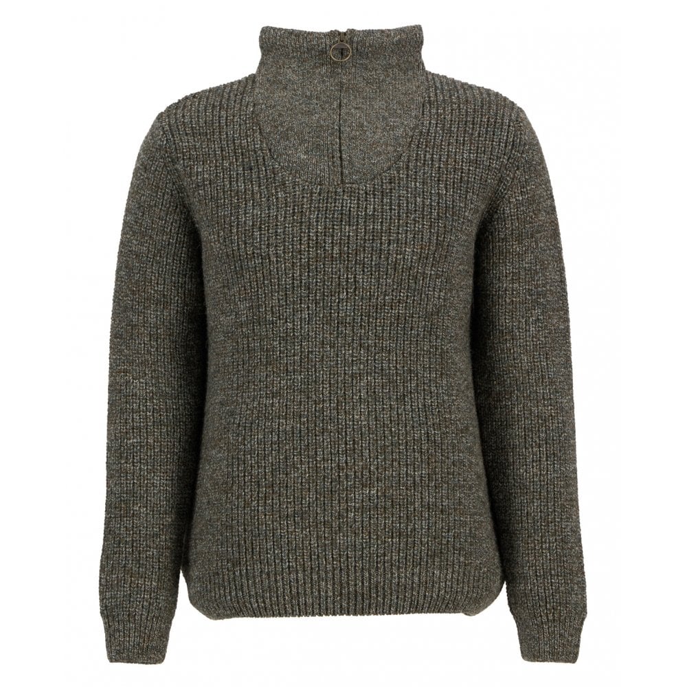 New Tyne Zip Neck Sweater in Derby Tweed