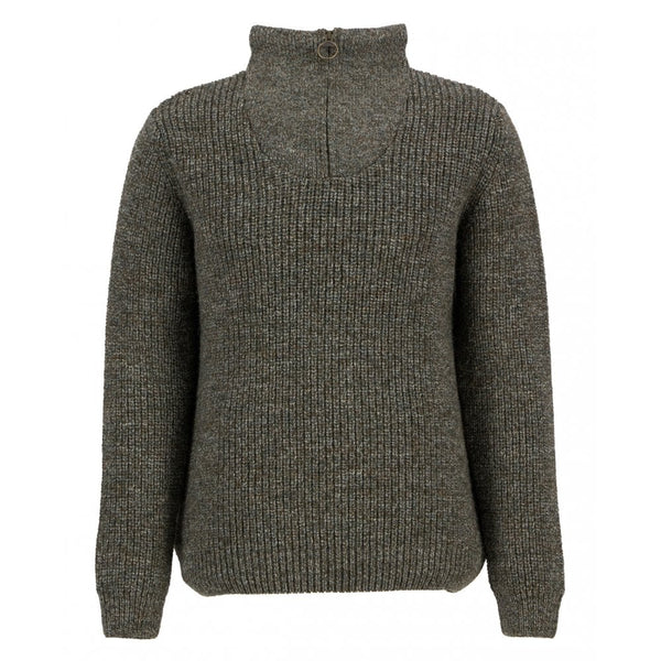 New Tyne Zip Neck Sweater in Derby Tweed