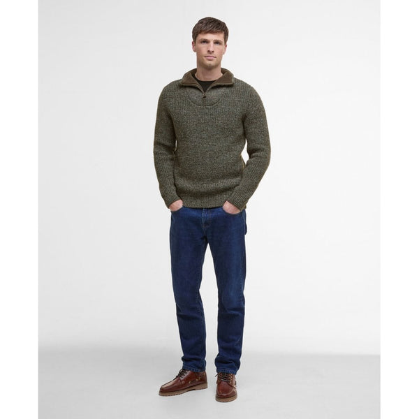 New Tyne Zip Neck Sweater in Derby Tweed