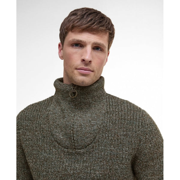 New Tyne Zip Neck Sweater in Derby Tweed