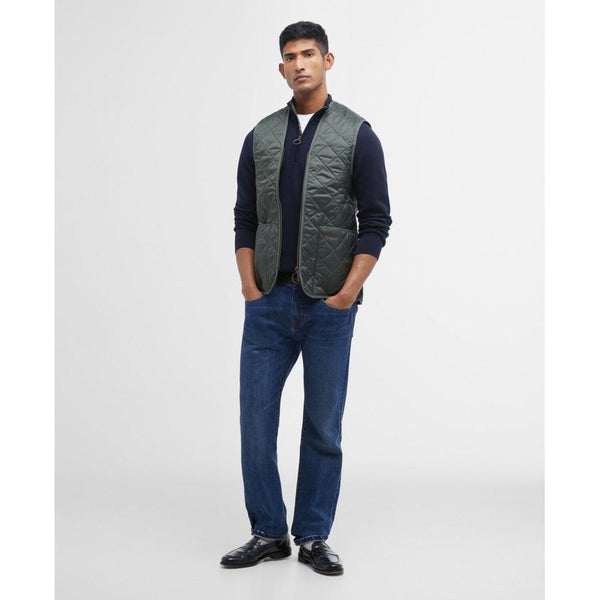 Quilted Waistcoat Zip In Liner - Olive/Classic Tartan