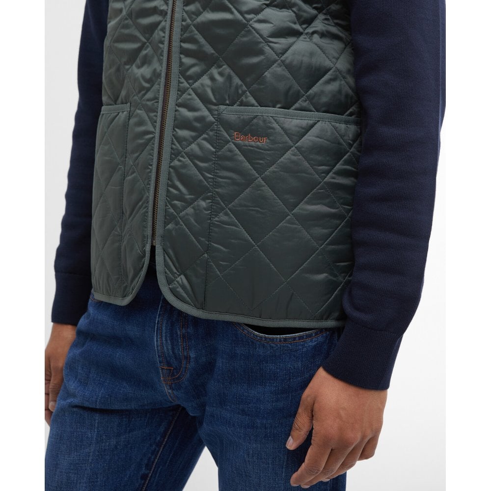Quilted Waistcoat Zip In Liner - Olive/Classic Tartan
