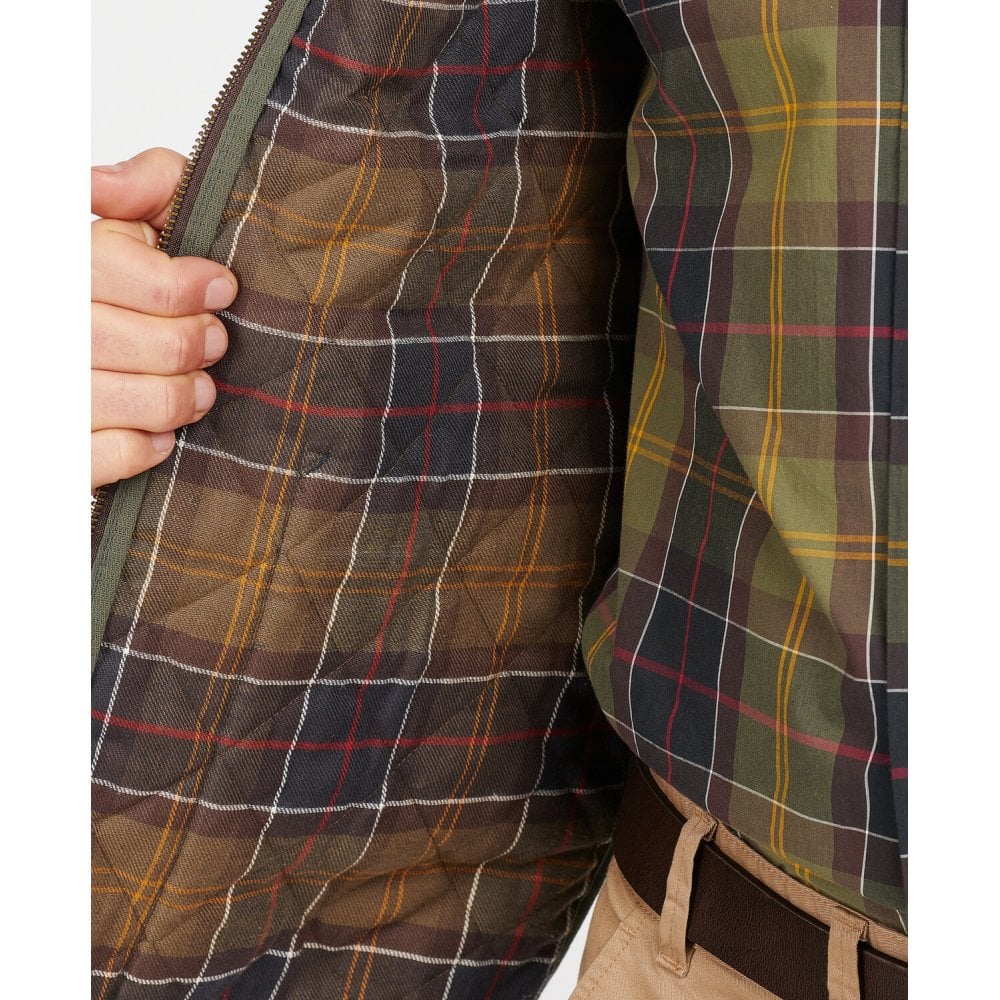 Quilted Waistcoat Zip In Liner - Olive/Classic Tartan