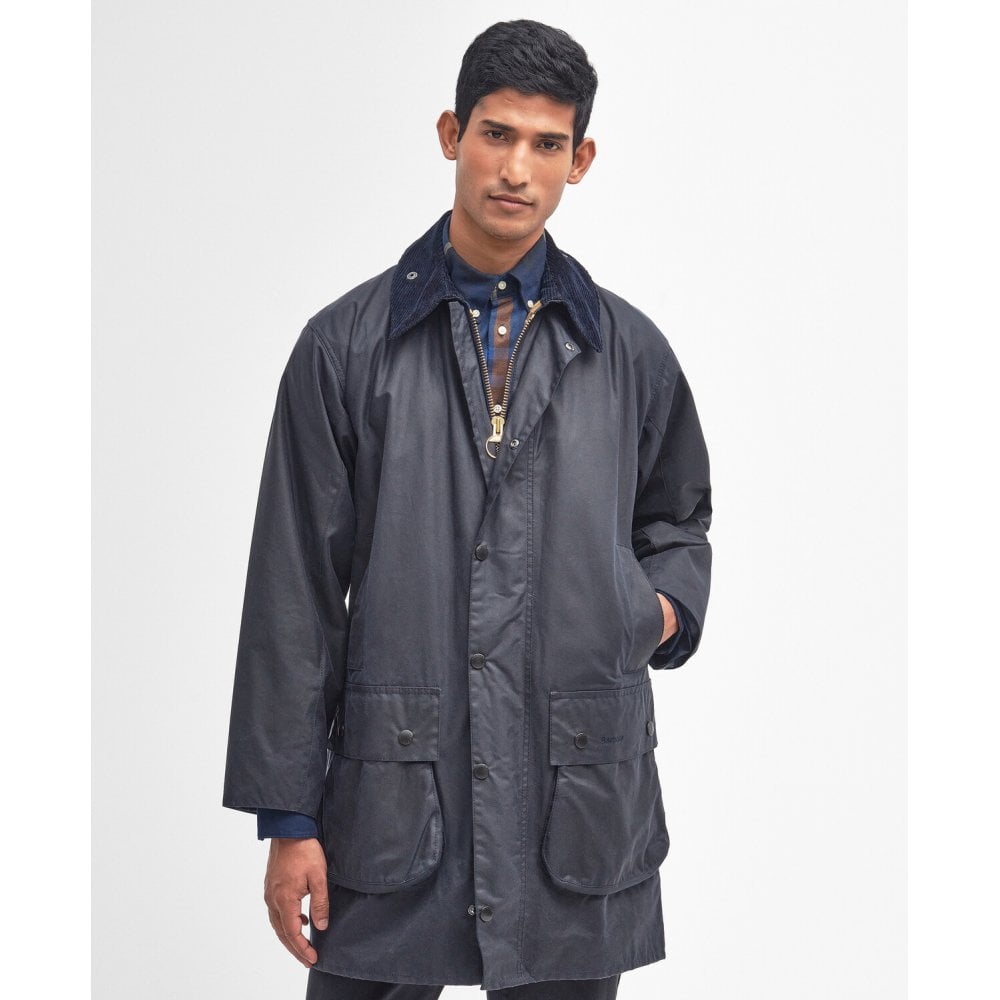Border Waxed Jacket in Navy