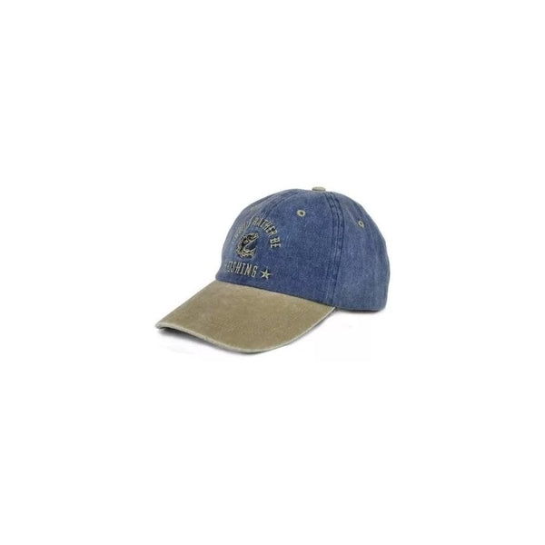 Baseball Caps in Washed Denim with Embroidery "I Would Rather Be Fishing"