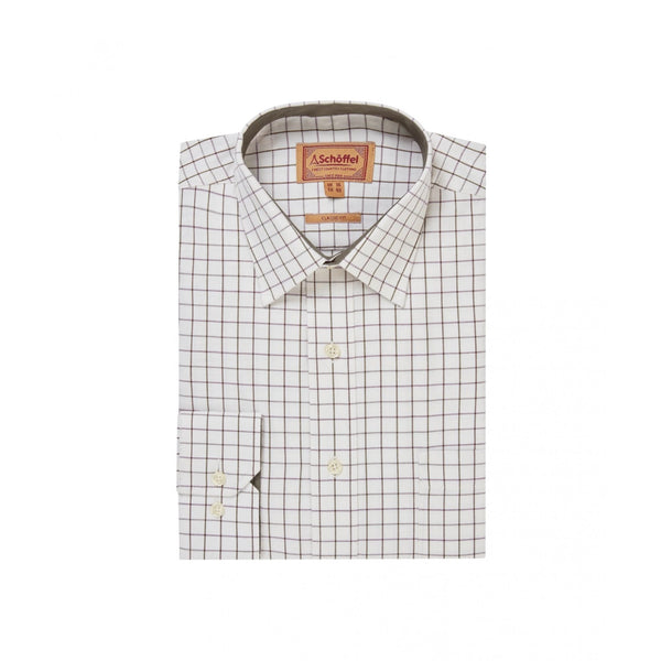 Burnham Tattersall Classic Shirt   - Dark Olive Tattersall