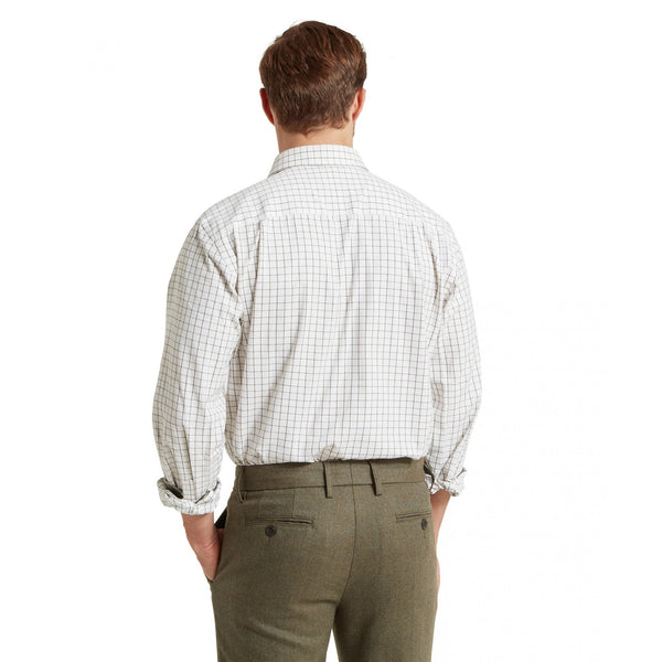 Burnham Tattersall Classic Shirt   - Dark Olive Tattersall