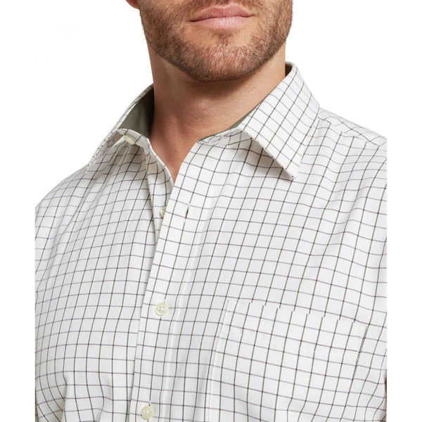 Burnham Tattersall Classic Shirt   - Dark Olive Tattersall