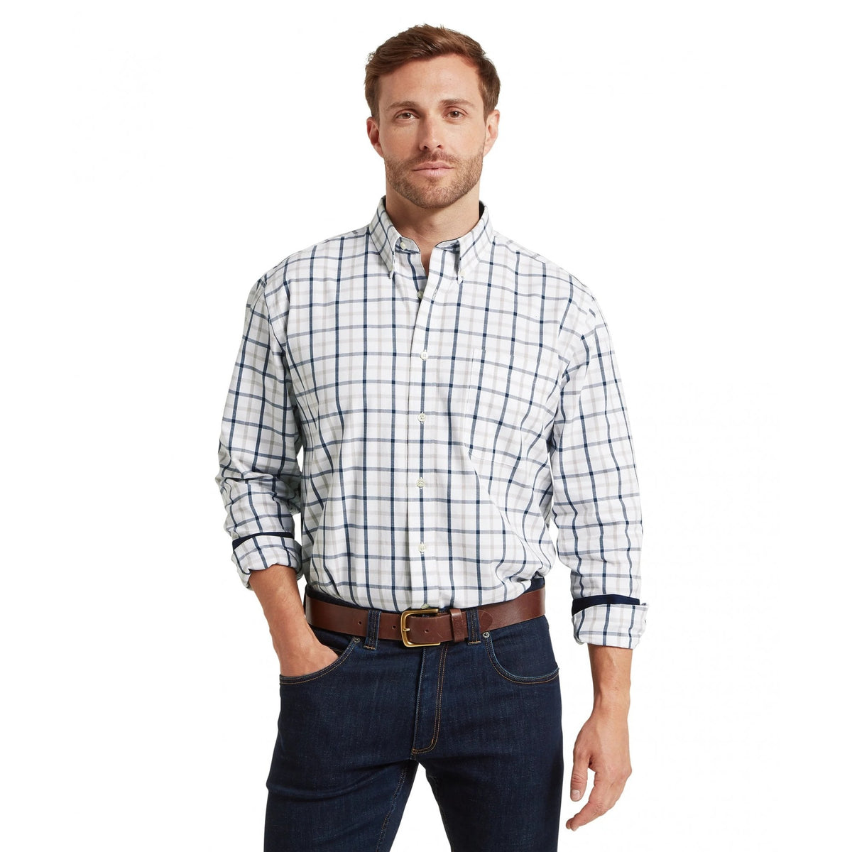 Brancaster Classic Shirt - Oxford Navy Check