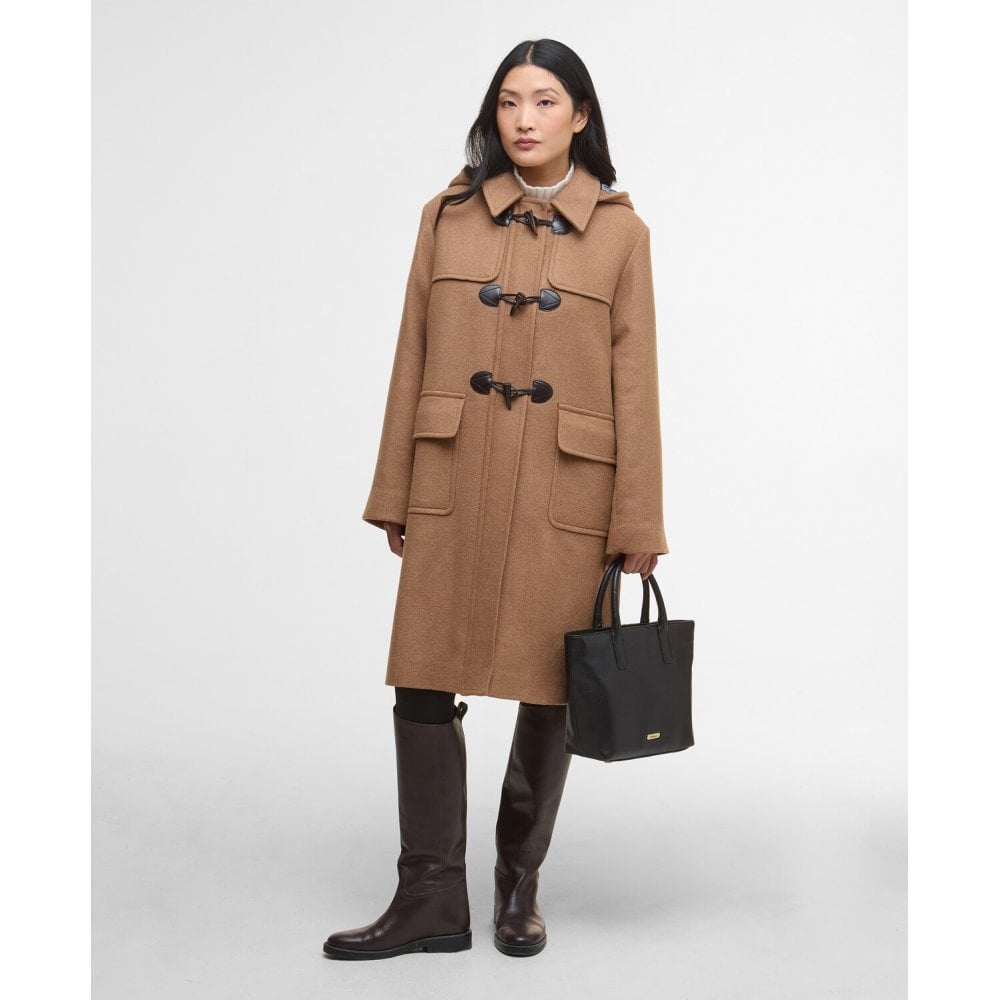 Melody Wool Duffle Coat - Camel/Hessian Tartan