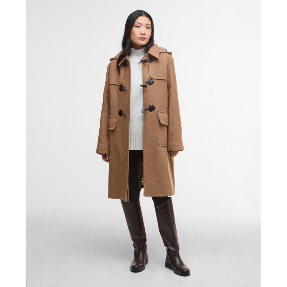 Melody Wool Duffle Coat - Camel/Hessian Tartan
